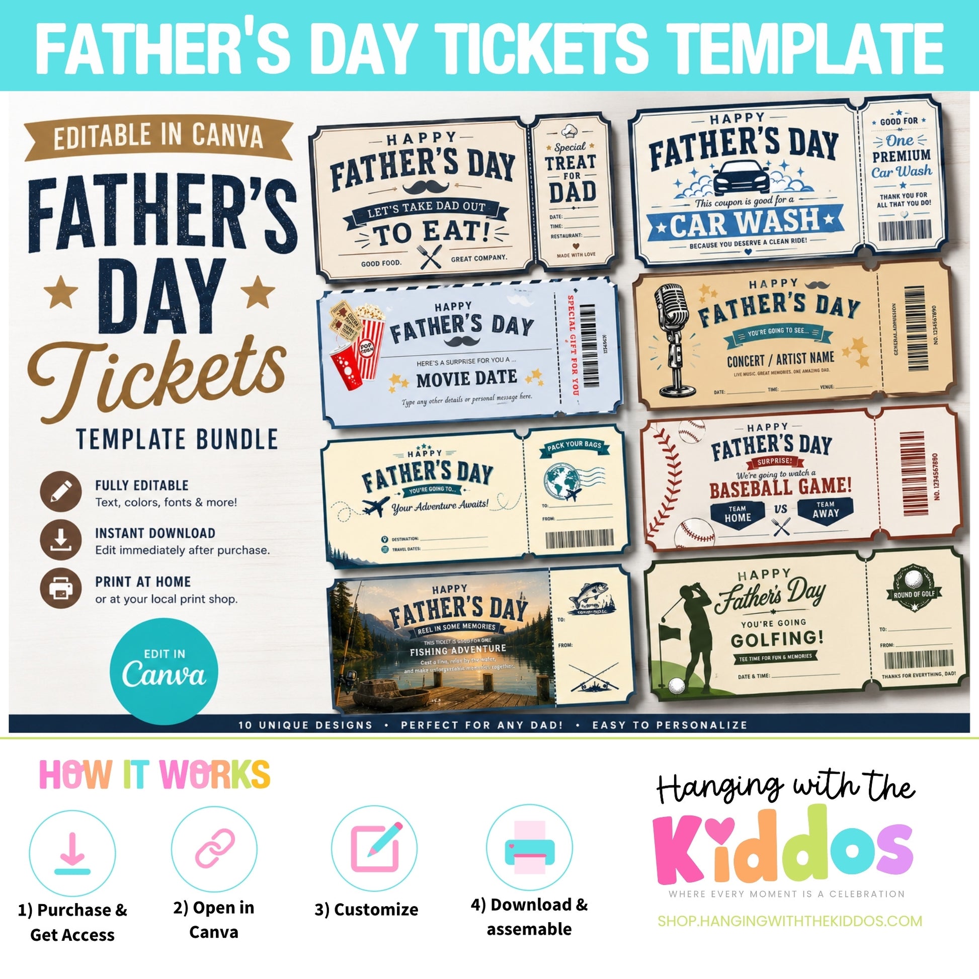 Father’s Day Tickets Template Bundle