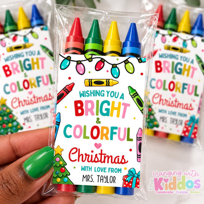 Personalized Christmas Crayon Pack Party Favors