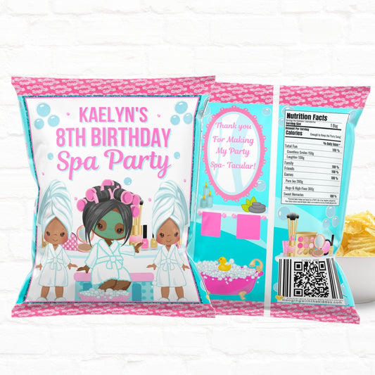 Personalized Girls Spa Party Favor Bags: Custom Designs & Ready-to-Fill Wrappers