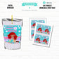 Little Mermaid Party Customizable Juice Pouch Labels|Printable File