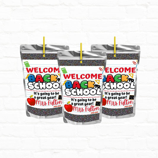 Welcome Back to School Gift Juice Labels|Printable File