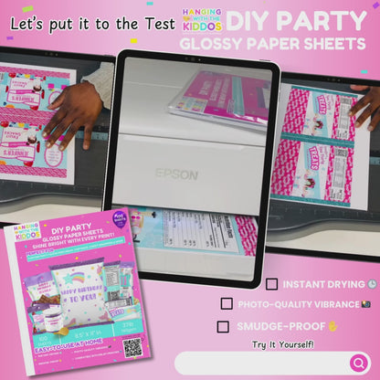 DIY Party Glossy Paper Sheets