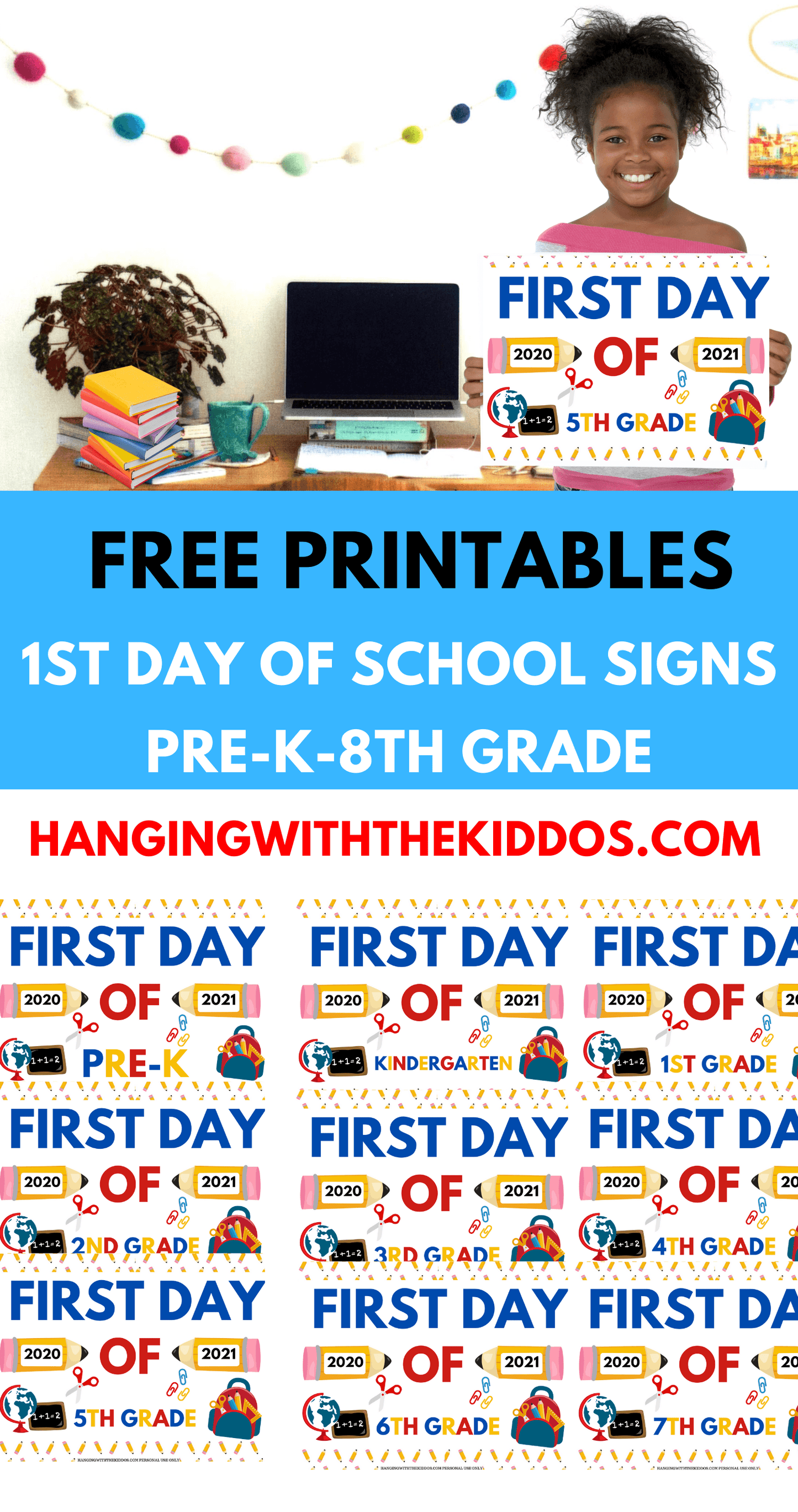 First Day of School Signs free printables