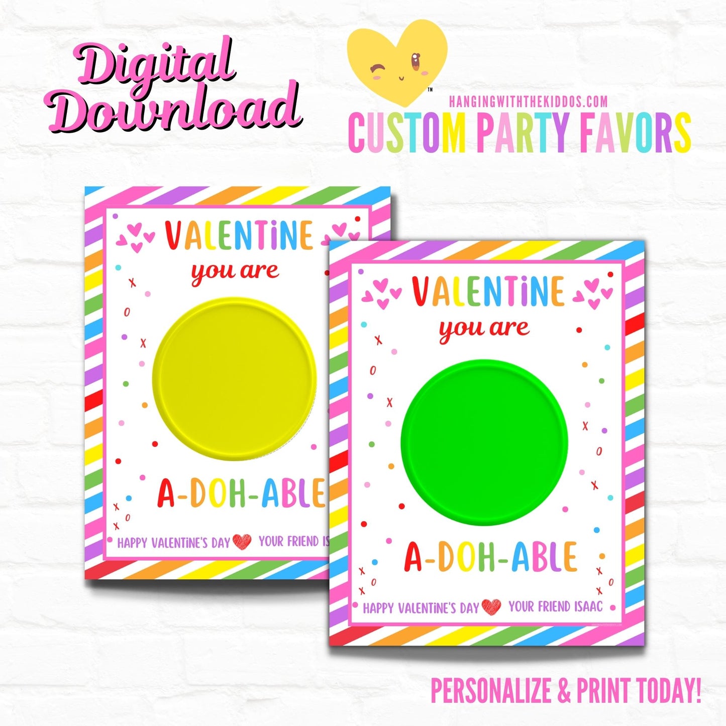 Play Dough Personalized Valentines Day Cards