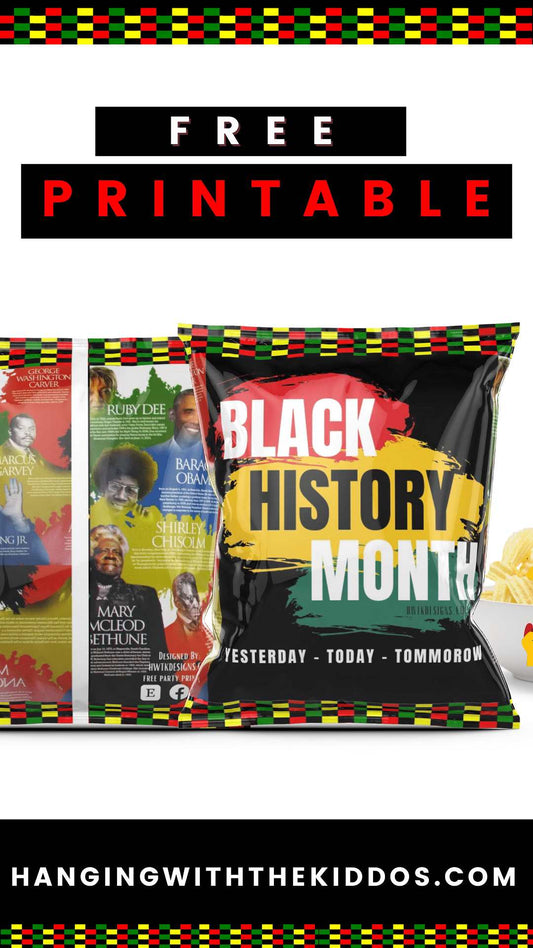 Black History Month Chip Bag Template