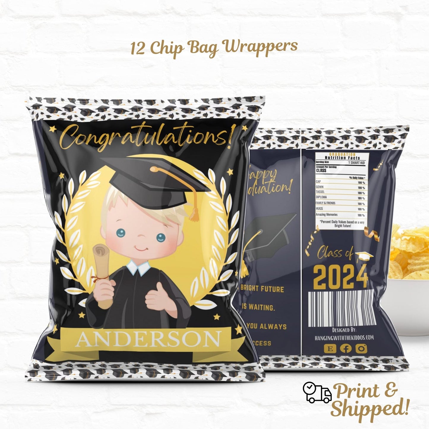 Graduation Personalized Custom Party Favors Bundle Boy 03