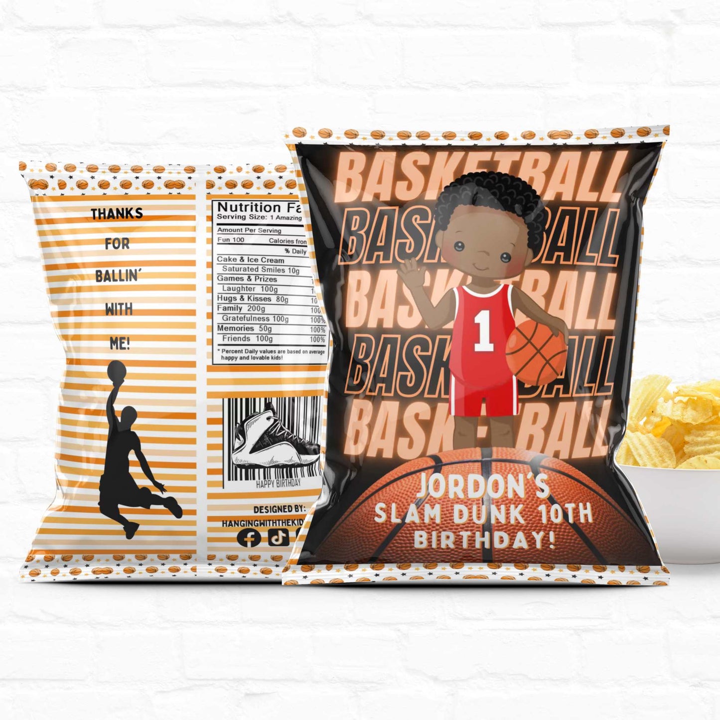 Basketball Birthday Party Favors Personalized Chip Bags Instant Download 01