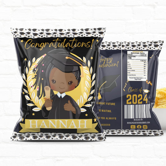 Graduation Custom Party Favors Chip Bags| Treat Bags-Printable File Girl 01