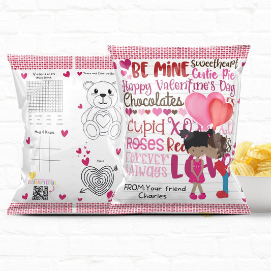 Kids Personalized Valentine's Day Activity Treat Bags