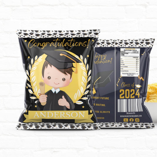 Graduation Party Custom Party Favors Chip Bags| Treat Bags-Boy 04