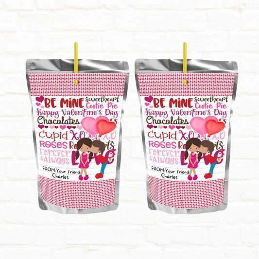 Kids Personalized Valentine's Day Juice Pouch Labels-02