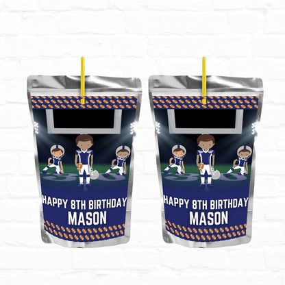 Football Birthday Personalized Juice Pouch Labels| Instant Download