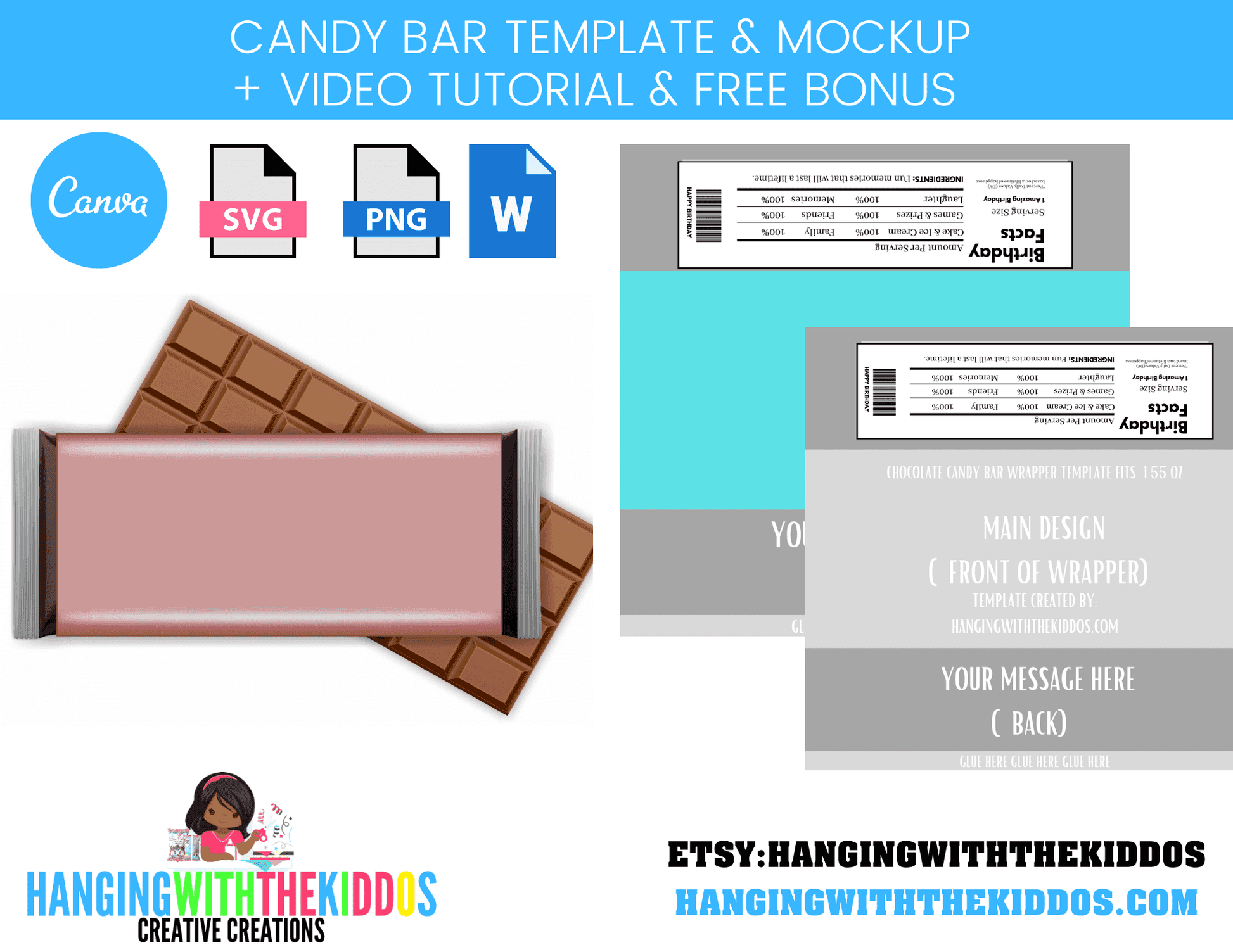 Wonka Bar Wrapper Printables