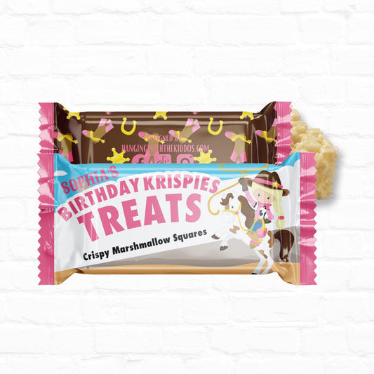 Cowgirl Birthday Personalized Rice Krispy Treats Wrappers| Instant Download 03