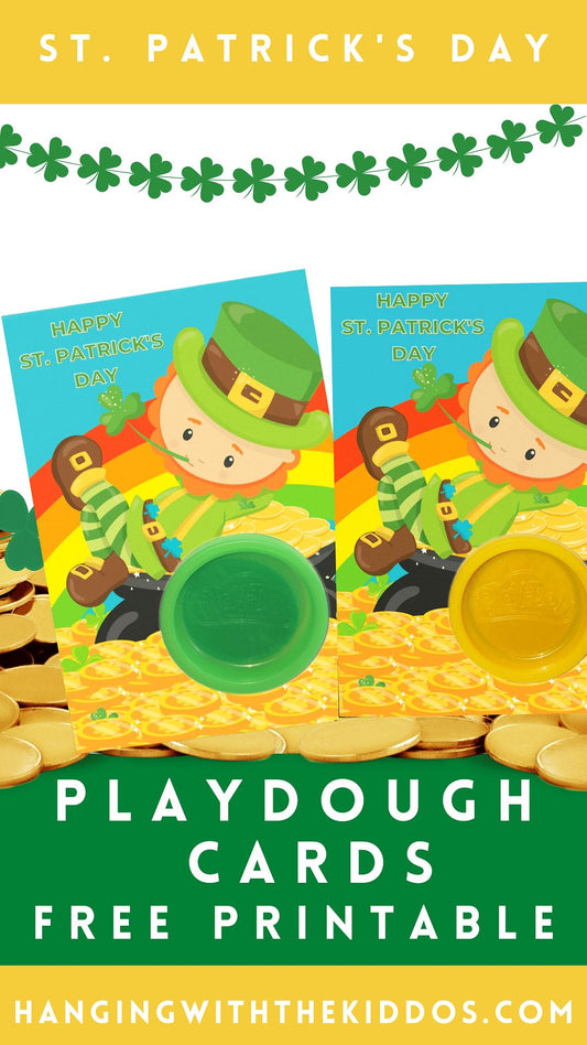 St Patricks Day Free Printable Play Dough Cards