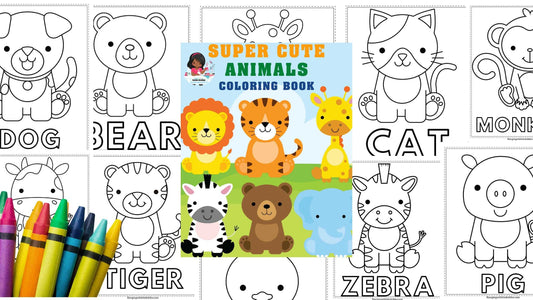 Animals Coloring Book| Printable colouring book for Kids and Adults| Zoo Animal |Farm animals