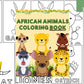 African Animals Coloring Book | Printable colouring book for Kids and Adults| Zoo Animal