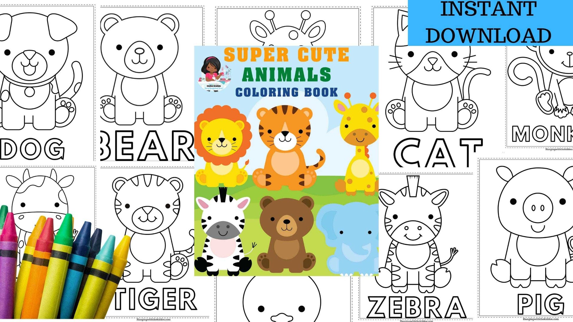 Kids Coloring Set Travel Zoo: Coloring Travel Kit Zoo Animals Book For Kids  Ages 2 - 5 (Paperback)