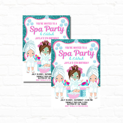 Tween Girls Spa Party Invitations| 5X7